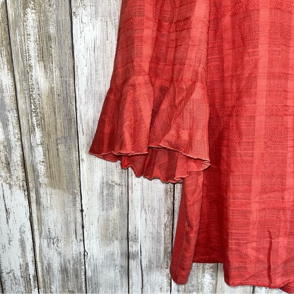 Dolan Left Coast Tandy Ruffle Blouse Peachy Pink Women’s Size Medium - Picture 3 of 5